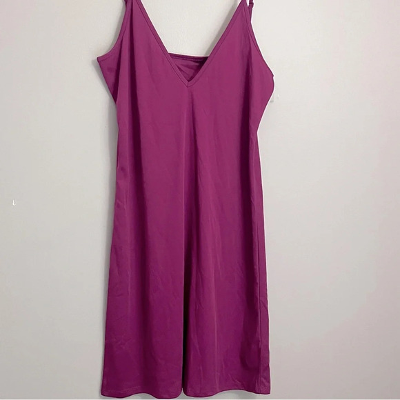 Nordstrom V Neck Mini Slip Dress Womens XS Pink Purple Stretchy NWOT Adjustable - Picture 4 of 12